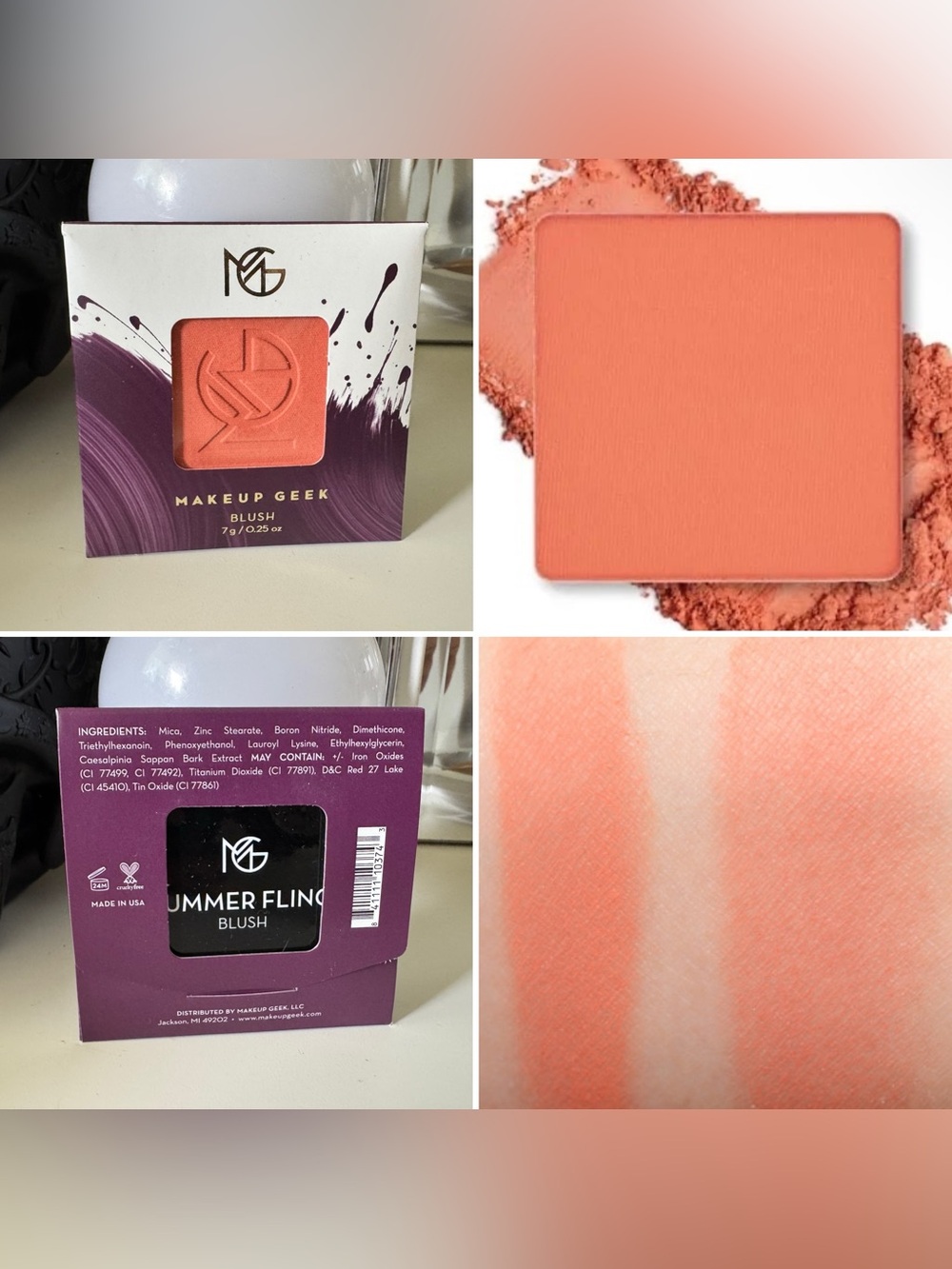3/$15 Makeup Geek Blush Single Pan Summer Fling Cruelty Free